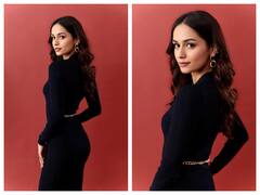 Manushi Chhillar Rocks Black Dress As She Promotes The Great Indian Family