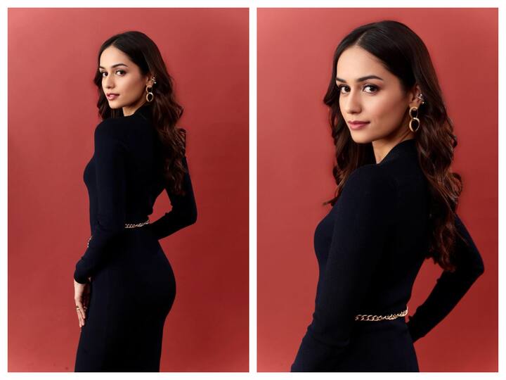 Actor Manushi Chhillar, who will be seen in the upcoming film 'The Great Indian Family', posted a series of pictures from the promotions of the film.