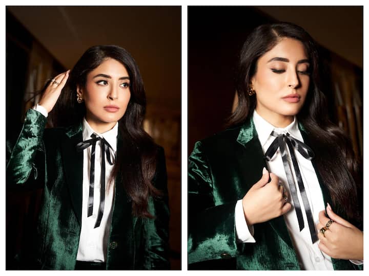 Kritika Kamra, who will be seen soon in the upcoming web series 'Bambai Meri Jaan', posted a series of pictures on Instagram wearing a green velvet suit.