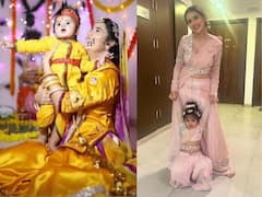 कृष्ण भक्ति में लीन हुईं चारु असोपा, पिंक कलर के आउटफिट में बेटी जियाना के साथ ऐसे हुईं तैयार