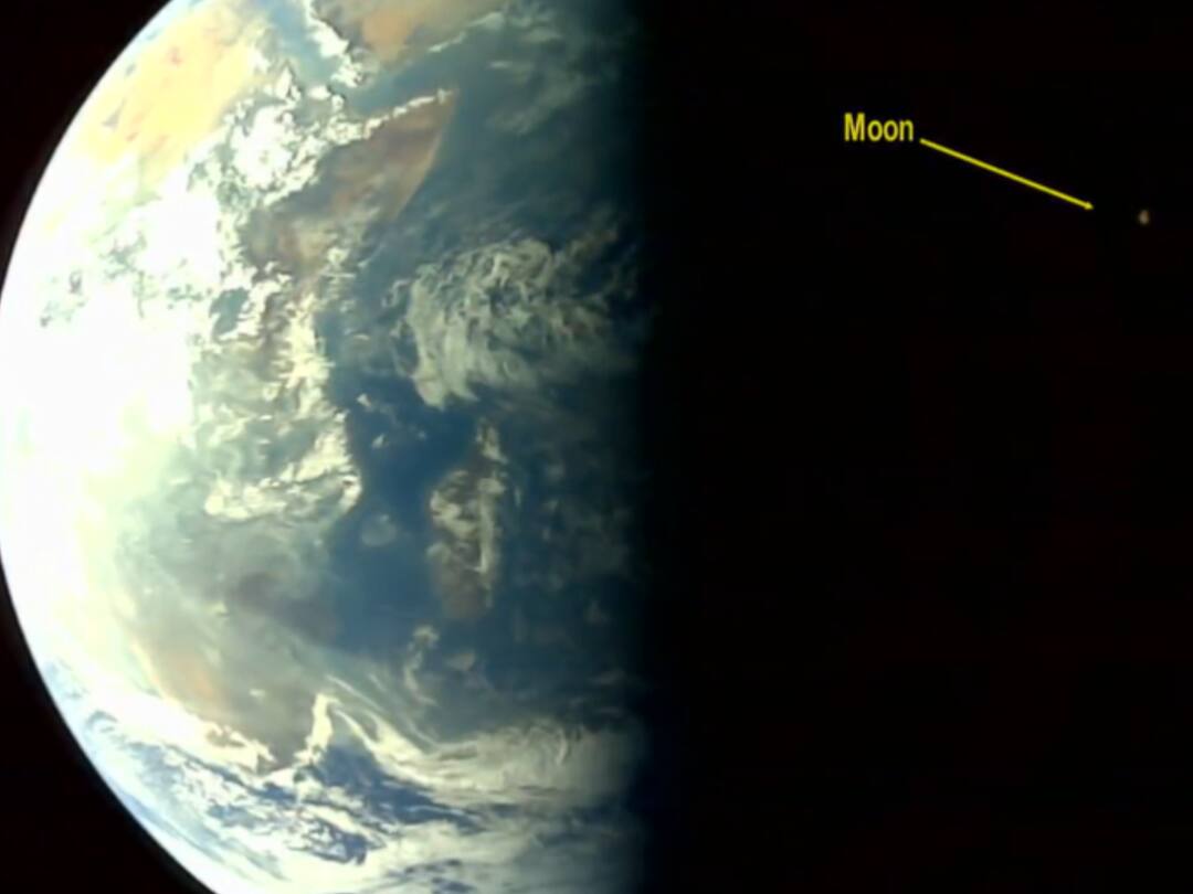 Aditya-L1 Mission India Sun mission selfie clicks images Earth Moon ISRO lunar Mission Aditya-L1: India's First Solar Observatory Takes Its Selfie, Captures Glimpses Of Earth And Moon