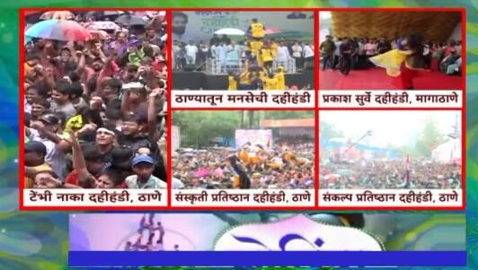 Thane Dahi Handi 2023 : गोविंदा रे गोपाळा.. ठिकठिकाणी दहीहंडीचा उत्साह शिगेला ABP Majha