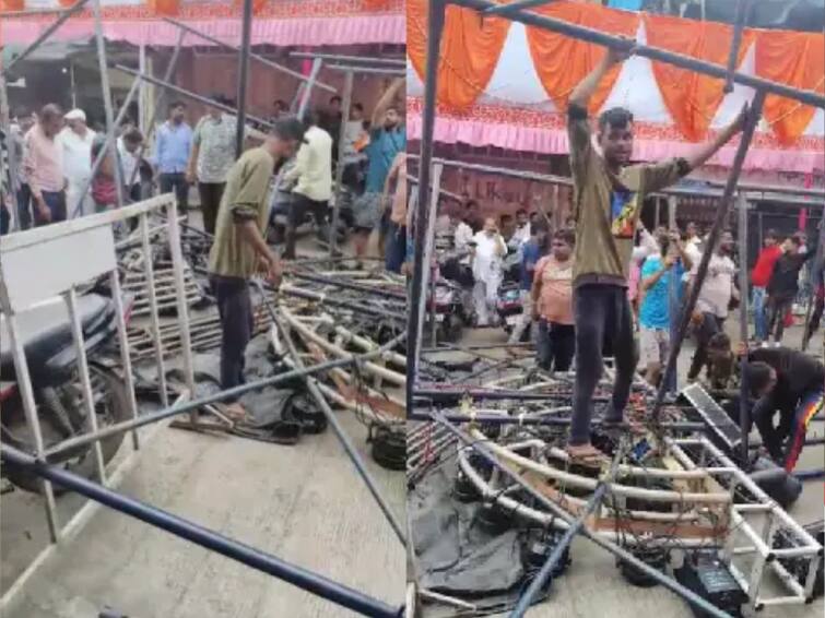 Dahihandi stage collapses four women injured A case has been registered against four Pune News : दहीहंडीच्या डीजेचा सांगाडा कोसळून चार महिला जखमी; चौघांवर गुन्हा दाखल