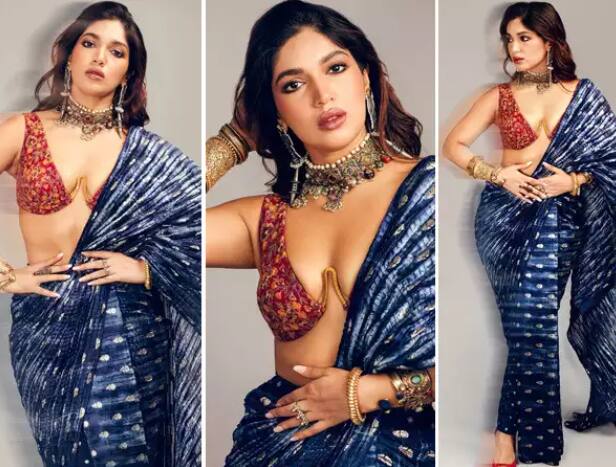 Bhumi pednekar: એક્ટ્રેસ ભૂમિ પેંડનેકરનો સાડીમાં જોવા મળ્યો ગ્લેમરસ અંદાજ, તસવીરો  જોઈ ચાહકો દંગ