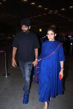Nayanthara Spotted With Husband Vignesh At Mumbai Airport - See Pics