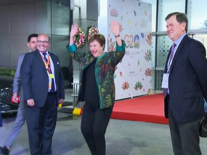 In a moment of cultural exchange, Kristalina Georgieva, the Managing Director of the International Monetary Fund, received a traditional welcome upon her arrival at the airport ahead of the G20 Summit in New Delhi on Thursday.