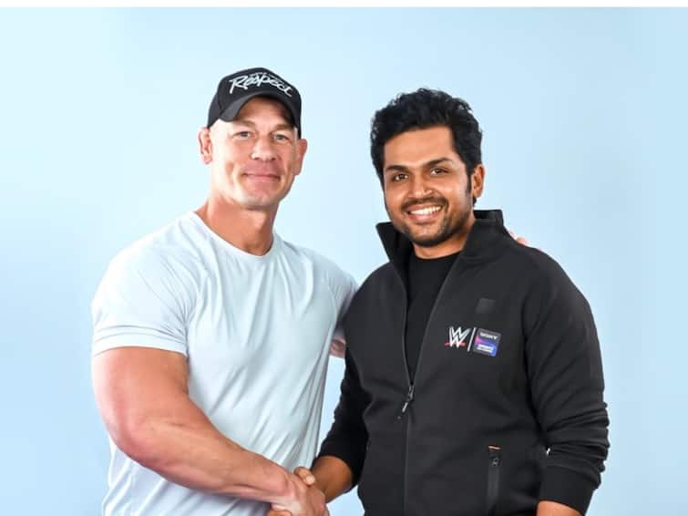 ponniyin selvan actor karthi shares his picture with wwe superstar john cena Karthi - John Cena: 