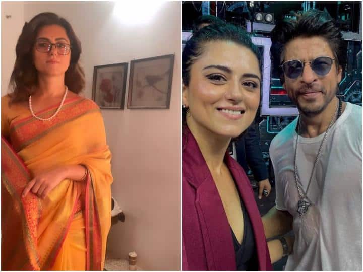 Jawan actress Riddhi Dogra became Kaveri amma of  Shah rukh Khan in film now memes viral remembering swades same character Jawan में अपने से बड़े Shah Rukh Khan की 'कावेरी अम्मा' बनी रिद्धि डोगरा पर मीम्स की आई बाढ़, एक्ट्रेस ने यूं दिये मजेदार जवाब