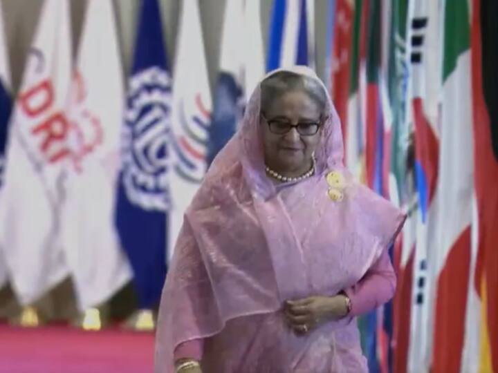 Bangladesh PM Sheikh Hasina arrives at Bharat Mandapam. (Photo: Screengrab-ANI)