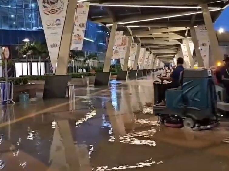 G20 Summit 2023 G20 Venue 'Bharat Mandapam' Flooded After Heavy Rain In Delhi G20 Summit 2023: G20 సదస్సుకి వేదికైన భారత్ మండపంలో వరద నీళ్లు, కాంగ్రెస్ సెటైర్లు
