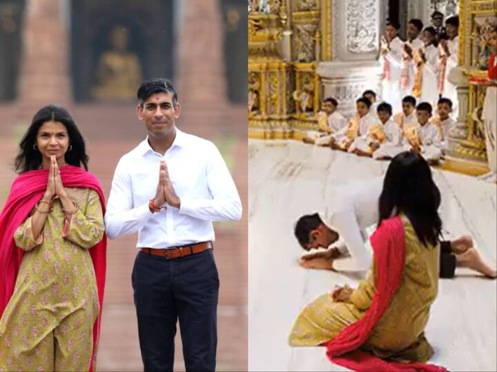 UK PM Rishi Sunak, who is on a visit to India to attend the G20 Summit, visited the famous Akshardham temple in Delhi amid tight security. He was accompanied by his wife, Akshata Murthy.