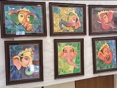 Ganeshotsav 2023 : पालघरमध्ये विद्यार्थ्यांनी साकारलेल्या गणेश पेंटिंगचं प्रदर्शन