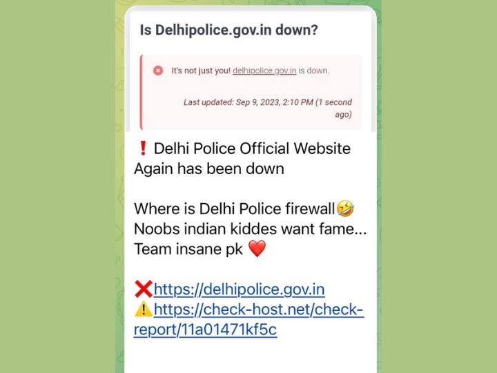 दिल्ली पुलिस की आधिकारिक वेबसाइट को Team Insane PK नामक पाकिस्तानी हैक्टिविस्ट समूह ने दो दिनों में दूसरी बार हैक कर लिया. समूह ने पहले शुक्रवार को वेबसाइट पर अटैक किया, फिर शनिवार को भी वेबसाइट का एक्सेस ले लिया. फिलहाल ये जानकारी सामने नहीं है कि कैसे हैकर्स ने वेबसाइट की सिक्योरिटी वॉल को ब्रेक किया.