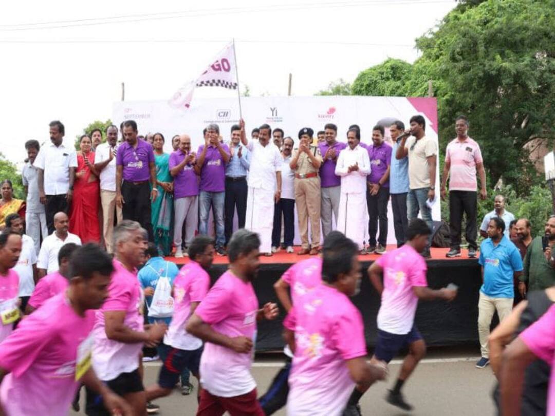 திருச்சியில் உடல் உறுப்பு தானம் குறித்த விழிப்புணர்வு மாரத்தான் போட்டி -  7000 பேர் பங்கேற்பு