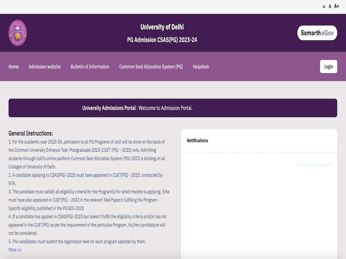 Delhi University PG Admissions 2023: Third Merit List Releasing ...