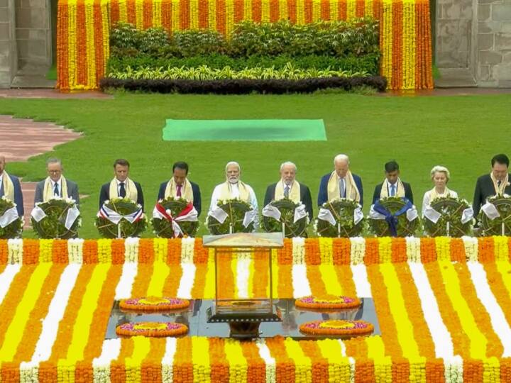 G20 Summit India: जी20 में शामिल होने दिल्ली आए सभी नेताओं ने राजघाट जाकर महात्मा गांधी को श्रद्धांजलि दी. ब्रिटेन के पीएम ऋषि सुनक समेत सभी नेताओं का पीएम ने स्वागत किया.