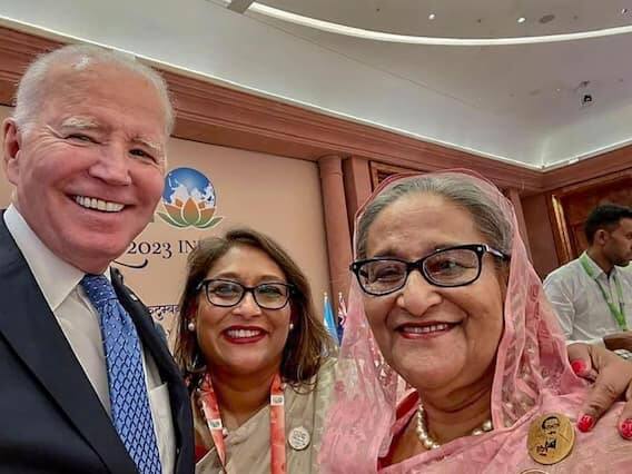 બાંગ્લાદેશના વડાપ્રધાન શેખ હસીનાએ અમેરિકી રાષ્ટ્રપતિ જો બિડેન સાથે સેલ્ફી લીધી.