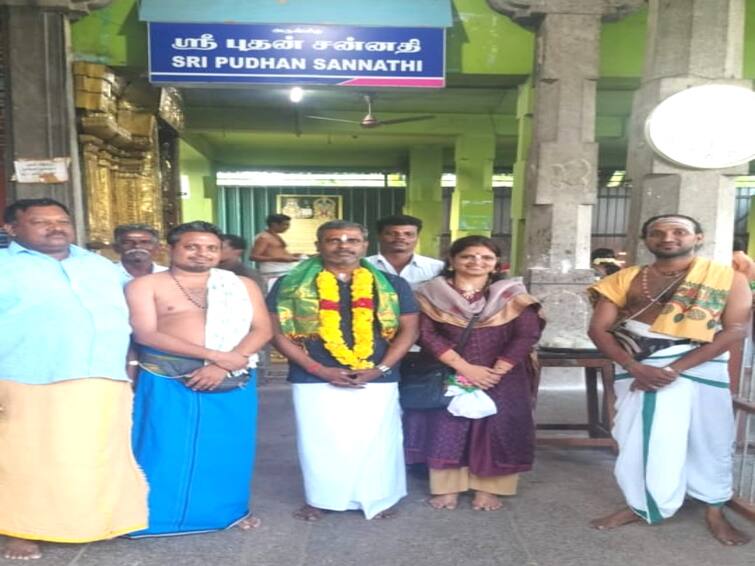 Chandrayaan 3 Program Director Veera Muthuvel Tiruvenkadu Temple Worship TN திருவெண்காடு புதன் ஸ்தலத்தில் சந்திரயான் 3 விண்கலத்தின் திட்ட இயக்குநர் வீர முத்துவேல் வழிபாடு