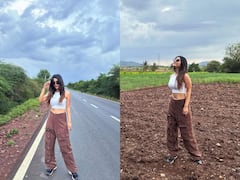 పచ్చని పొలాలు, ప్రకృతి అందాలు- రోడ్ ట్రిప్ ఎంజాయ్ చేస్తున్న నభా నటేష్