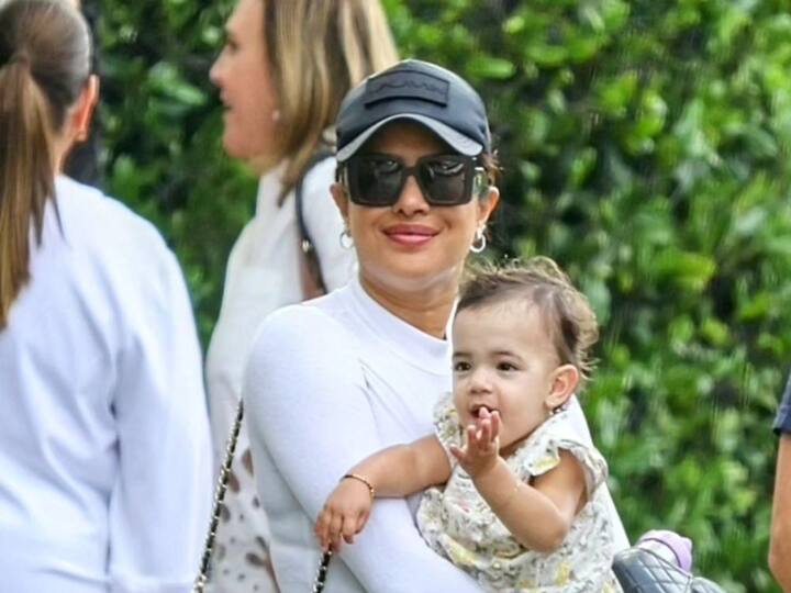 Priyanka Chopra held Malti Marie Chopra Jonas as the mother-daughter duo was photographed in Los Angeles.