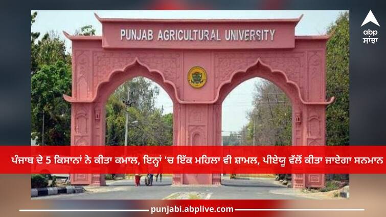 Ludhiana News: 5 farmers of Punjab have done a great job, including a woman, will be honored by PAU Ludhiana News: ਪੰਜਾਬ ਦੇ 5 ਕਿਸਾਨਾਂ ਨੇ ਕੀਤਾ ਕਮਾਲ, ਇਨ੍ਹਾਂ 'ਚ ਇੱਕ ਮਹਿਲਾ ਵੀ ਸ਼ਾਮਲ, ਪੀਏਯੂ ਵੱਲੋਂ ਕੀਤਾ ਜਾਏਗਾ ਸਨਮਾਨ