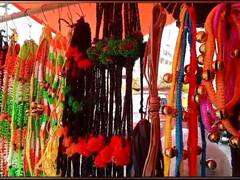 Bail Pola : रंगीबेरंगी कवड्यांच्या माळा, घागर माळा... बैलपोळानिमित्त साजशृंगाराच्या साहित्याने बाजारपेठ सजली