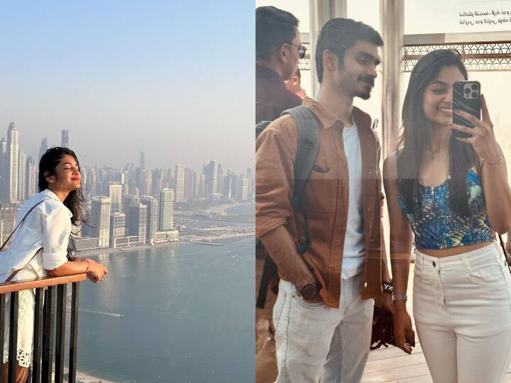 Ivana Dubai Photos : தனது விடுமுறை நாட்களை செலவழிக்க லவ் டுடே நடிகை இவானா துபாய் சென்றுள்ளார்.