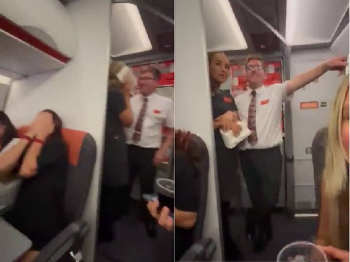 Two Passengers Having Sex In The Toilet on Easyjet Flight Video Goes Viral Flight: విమానం బాత్రూములో ఓ జంట పాడుపని, సిబ్బంది డోర్ ఓపెన్ చేయగానే ప్రయాణికుల అరుపులు