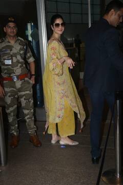 યલો ફ્લોરલ આઉટફિટમાં એરપોર્ટ પર સ્પોર્ટ થઇ Katrina Kaif, એક્ટ્રેસના સિમ્પલ લૂકના દિવાના થયા ફેન્સ