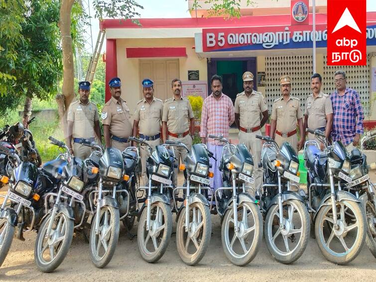 Villupuram Two wheeler thief caught in vehicle search 9 vehicles seized TNN விழுப்புரத்தில் வாகன சோதனையில் சிக்கிய டூ வீலர் திருடன் - 9 வாகனங்கள் பறிமுதல்