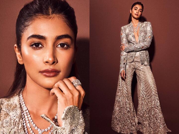 Pooja Hegde Photos : பளபளக்கும் டிசைனர் உடை அணிந்து அசத்தும் பூஜா ஹெக்டே பலரின் கவனத்தை ஈர்த்துள்ளார்.