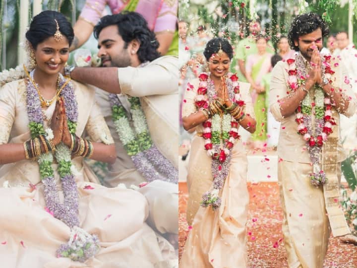 Keerthi-Ashok Wedding: तमिल के फेमस एक्‍टर अशोक सेल्‍वन अब एक्‍ट्रेस कीर्ति पांडियन के साथ शादी कर चुके हैं. शादी की तस्वीरें हाल ही में इस स्टार कपल ने सोशल मीडिया पर शेयर की हैं. जो वायरल हो रही है.