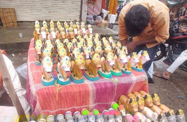 विदर्भात मोठ्या उत्साहात तान्हा पोळा साजरा केला जातो. सद्या बाजारात मोठ्या प्रमाणात सागाच्या लाकडापासून तयार करण्यात आलेले नंदी विक्रीस आले आहे.