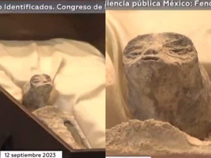 Mexico parliament present alien photos are viral on social media Mexico Parliament: मेक्सिको की संसद में दिखाए गए एलियन, सोशल मीडिया पर हुआ वायरल