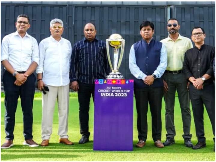 ICC World Cup Trophy Arrives In Assam Guwahati Ahead Of Bangladesh-Sri Lanka Warm-Up Fixture ICC World Cup Trophy Arrives In Assam's Guwahati Ahead Of Bangladesh-Sri Lanka Warm-Up Fixture