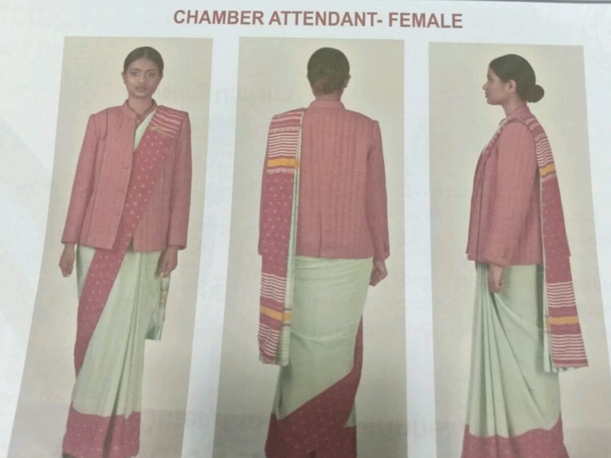 Watch: Staff posted at New Parliament Building get new uniform ahead of  special session