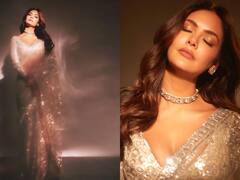 Fans Gush About Esha Gupta's Stunning Looks In A Silver Embroidered Saree