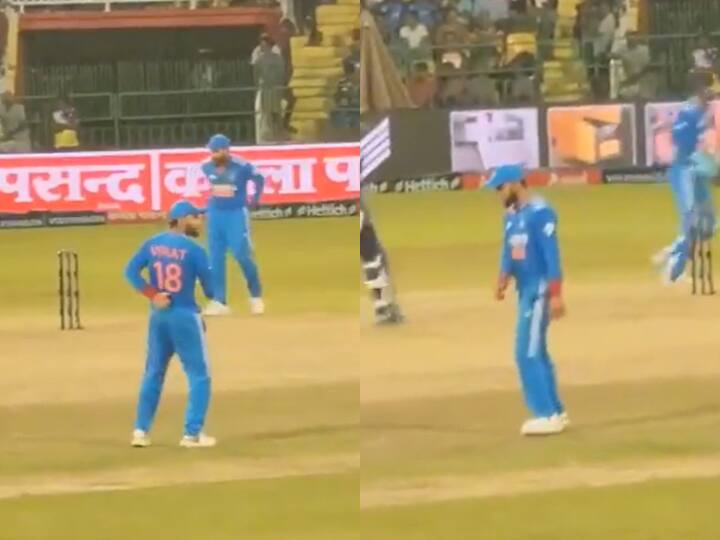 Virat Kohli dance in ground during cricket match on Shah Rukh Khan's song watch viral video here Watch: मैच के बीच विराट कोहली ने किया दिलचस्प डांस, शाहरुख खान के इस गाने पर खुद को रोक नहीं सके