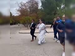 In Saree And Chappal, Bengal CM Mamata Goes For Jogging In Spain. Watch