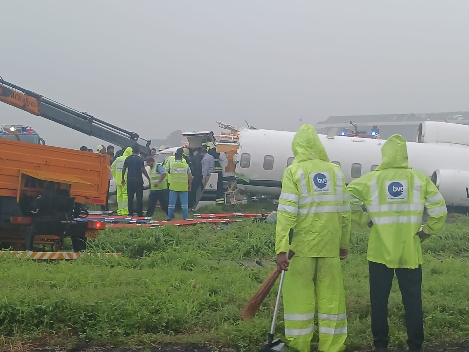 3 Injured As Private Aircraft With 8 Flyers Splits From Middle After Skidding Off Runway At Mumbai Airport