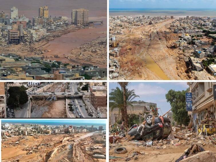 Libya flooding More than 5 300 people are believed to have died after floods in the Libyan city of Derna Libya flood : डॅनिअल वादळाने पावसाचा हाहाकार, दोन धरणं फुटल्याने उद्ध्वस्त लिबियात मृत्यूचे थैमान; 5, 300 लोकांचा बळी, 10 हजारांवर बेपत्ता