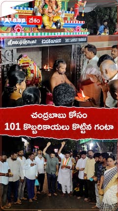 చంద్రబాబు విడుదల కోరుతూ 101 కొబ్బరికాయలు కొట్టిన గంటా శ్రీనివాసరావు