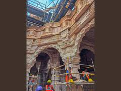 Final Touches Being Given To Ground Floor Of Ram Mandir In Ayodhya Ahead Of Inauguration. See Pics