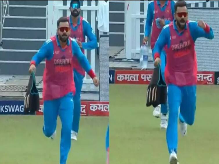 Virat Kohli Animated Act Serving Drinks IND vs BAN Asia Cup Super Four Match Goes Viral Virat Kohli's Animated Act While Serving Drinks To Teammates During IND vs BAN Asia Cup Super Four Match Goes Viral