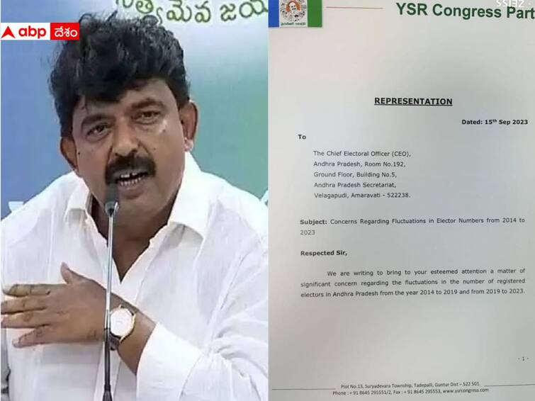 YSRCP complaints to EC over Fake Votes Andhra Pradesh AP Fake Votes:  ఏపీలో ఓటర్లు పెరగలేదు - నకిలీ ఓట్లపై ఈసీకి వైసీపీ ఫిర్యాదు