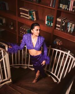 Tejasswi Prakash Catches Eyeballs In Purple Sequined Co-Ord Set - SEE PICS