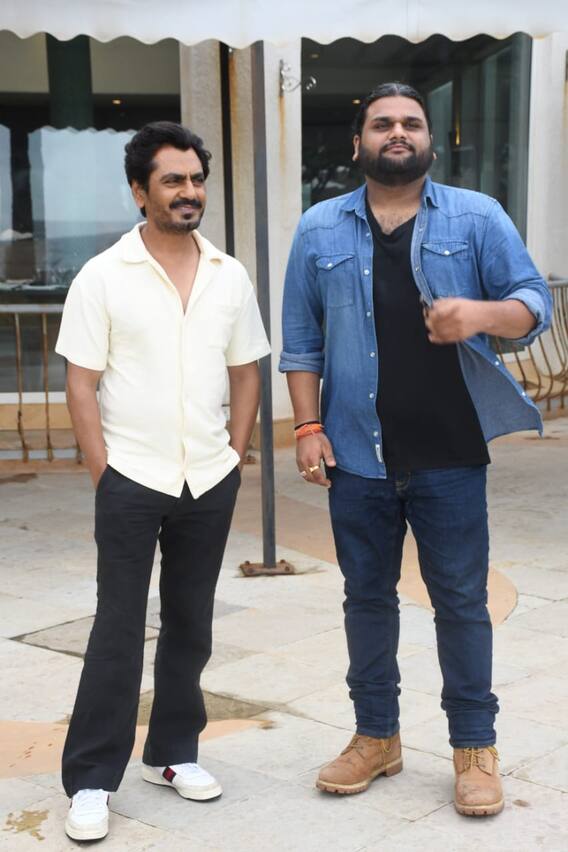 'Haddi' Promotion: Actor Nawazuddin Siddiqui captured on camera with the director during the promotion of 'Haddi' in Juhu. 'Haddi' Promotion: Actor Nawazuddin Siddiqui captured on camera with the director during the promotion of 'Haddi' in Juhu.
