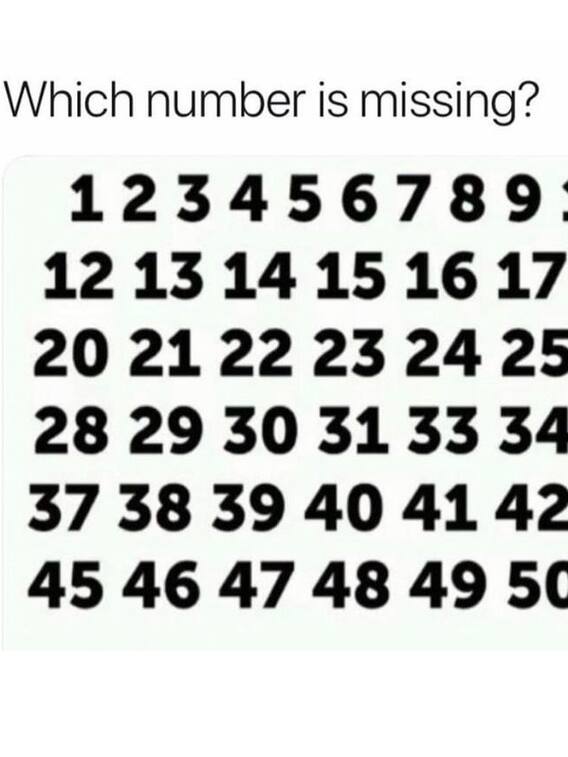 इस फोटो में मिसिंग है एक नंबर, 10 सेकंड में बूझो तो जानें
