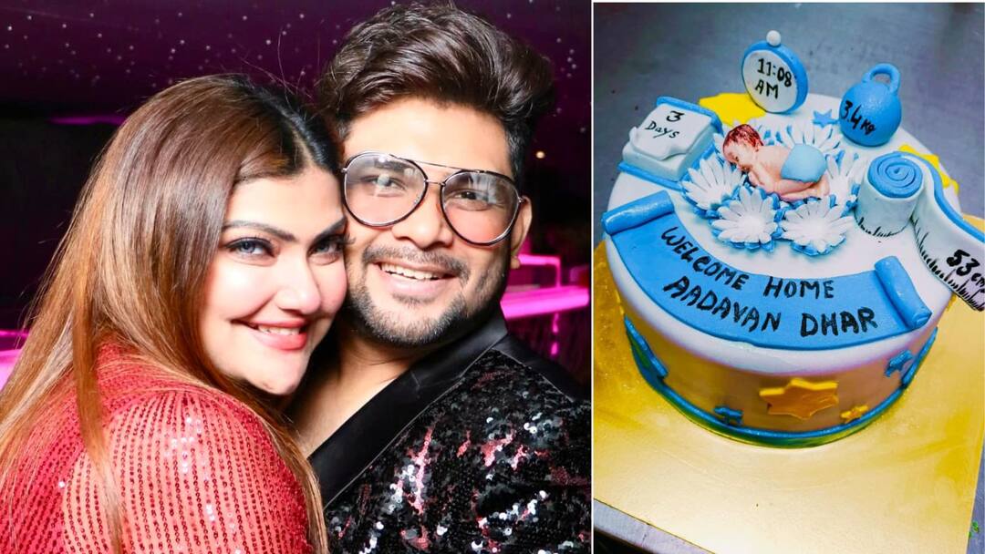 Aneek Dhar: হাজির বিশেষ কেক, অভিনব আয়োজনে ছেলের নাম জানালেন অনীক-দেবলীনা Aneek Dhar: Aneek Dhar and Devlena named their child as AADAVAN, See in photos Aneek Dhar: হাজির বিশেষ কেক, অভিনব আয়োজনে ছেলের নাম জানালেন অনীক-দেবলীনা