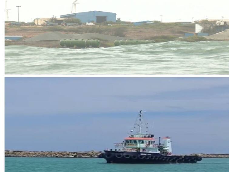 Nellai dist It was decided to build a road into the sea to rescue the floating ship stuck in the rocks in Kudankulam TNN கூடங்குளத்தில் பாறை இடுக்கில் சிக்கிய மிதவை கப்பல்..... 10 நாட்களாக மீட்பு பணியில் பின்னடைவு